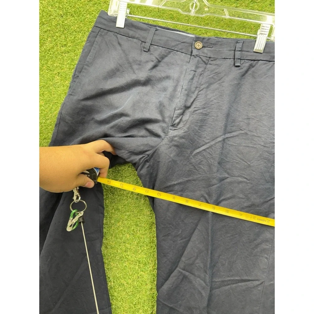 Vintage Polo Ralph Lauren Pants Mens 33x30 Blue Linen Blend Straight Leg Dress